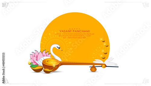 Happy Vasant Panchami Background.vector illustration