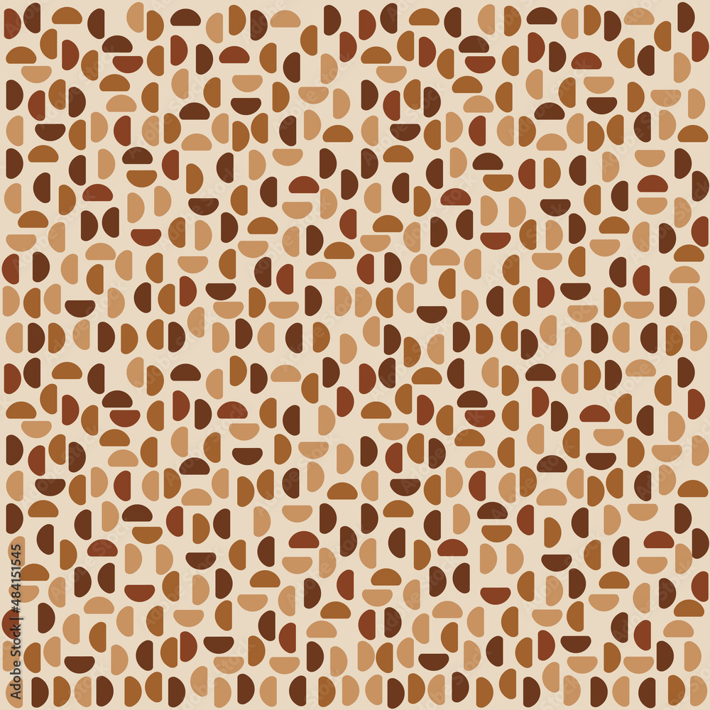 Brown coffee pattern. Vector simple coffee bean wallpaper pattern.