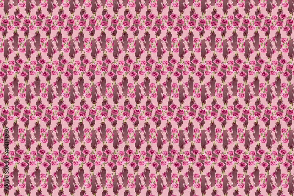 Abstract texture background composed of a bouquet of fresh roses in a vase Abstract texture background composed of a bouquet of fresh roses in a vase