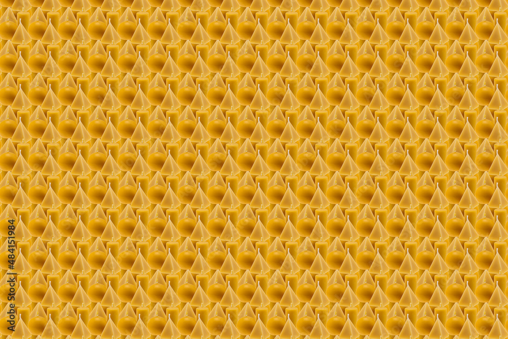 Abstract texture background composed of natural beeswax candles