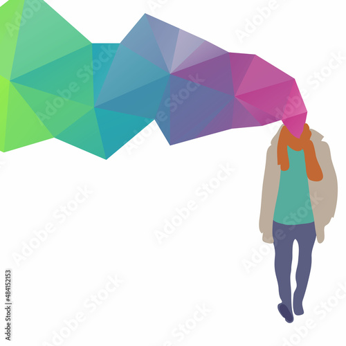 Fashion woman abstract, vector illustration