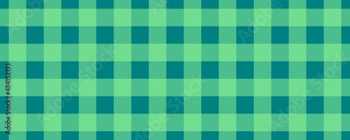 Banner, plaid pattern. Teal on Pale Green color. Tablecloth pattern. Texture. Seamless classic pattern background.