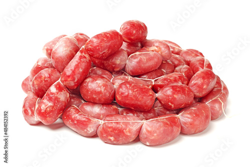 Chinese sausage on white background 