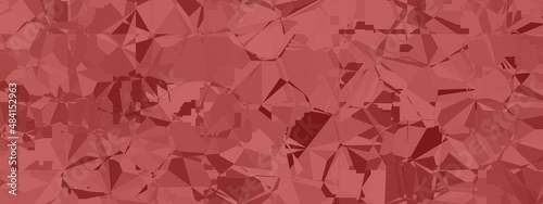 Banner abstract macro crystal geometric background texture Fire brick color. Random pattern background. Texture Fire brick color pattern background.