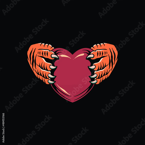 heart break tattoo vector design