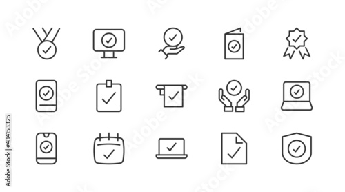 Linear icon set of control .