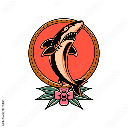 shark tattoo vector design