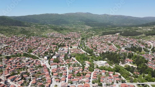 Aerial view of historical town of Strelcha, Pazardzhik Region, Bulgaria photo