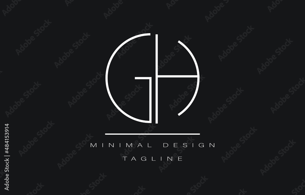 GH or HG Minimalist Vector Art Illustration Unique Logo GH or HG Minimalist Vector Art Illustration Unique Logo
