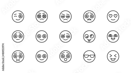 Premium pack of emoticon  line icons. photo