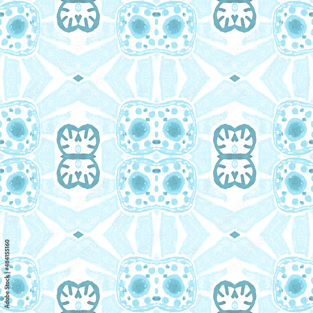 Hand drawn floral ethnic pattern. Seamless abstract batik print.