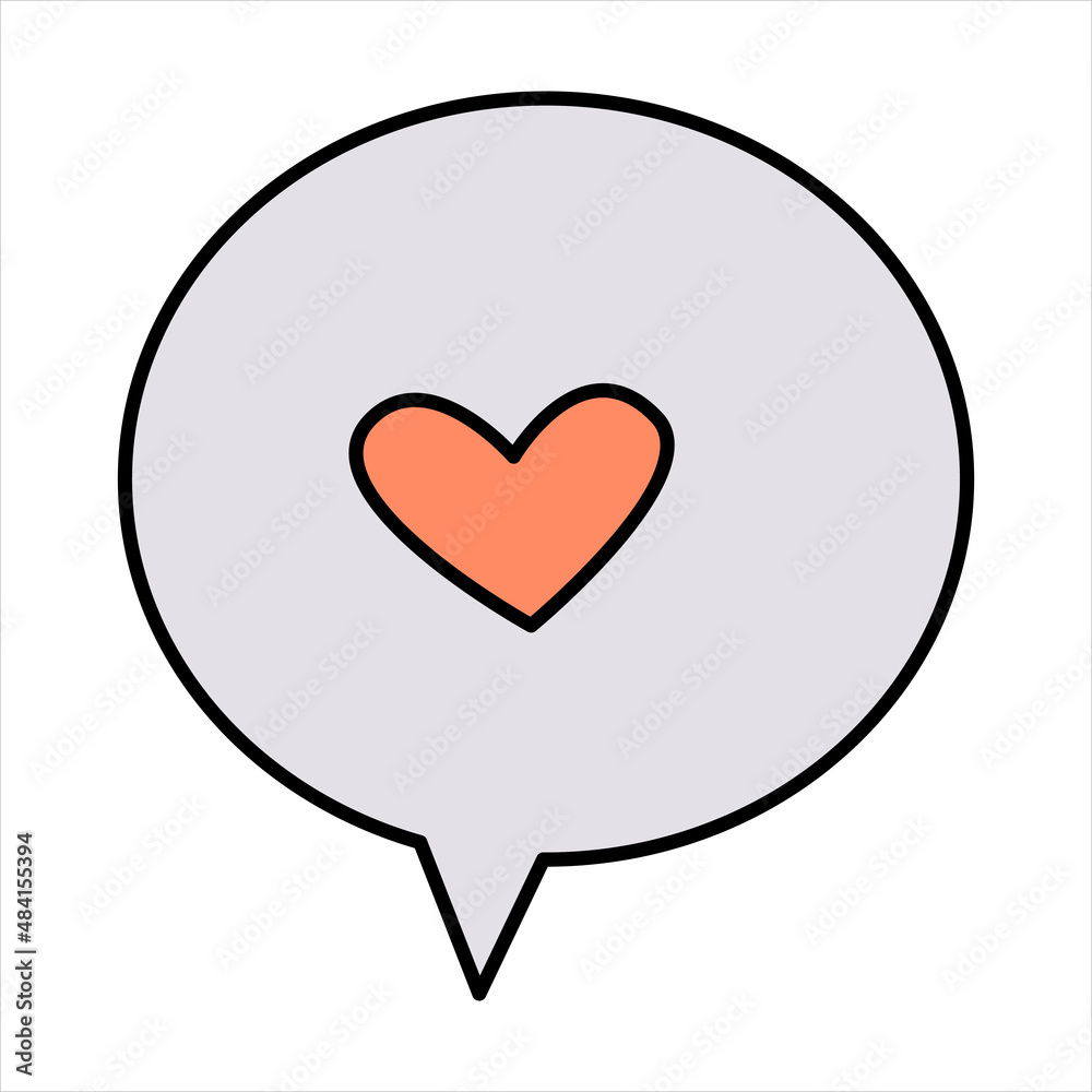Valentine's Day love message bubble doodle vector illustrations colored hand drawn Valentine's Day love message bubble doodle vector illustrations colored hand drawn
