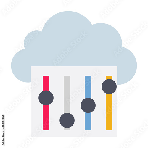 Flat color icon for cloud adjustment.