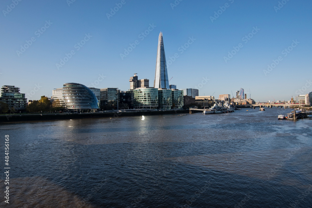 View of the London skyline with its skyscrapers