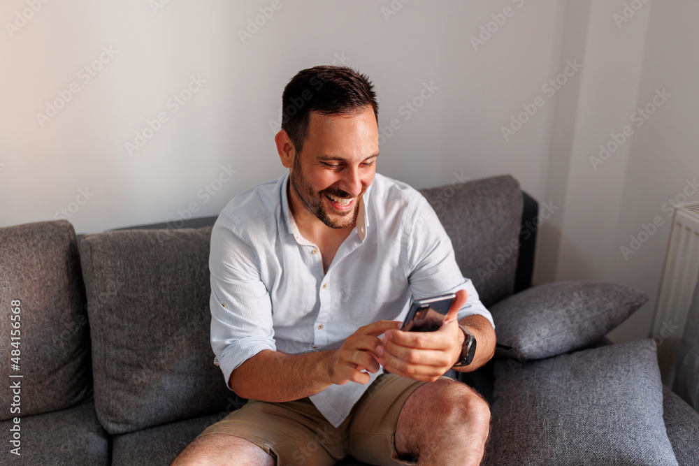 Man chatting online with friends