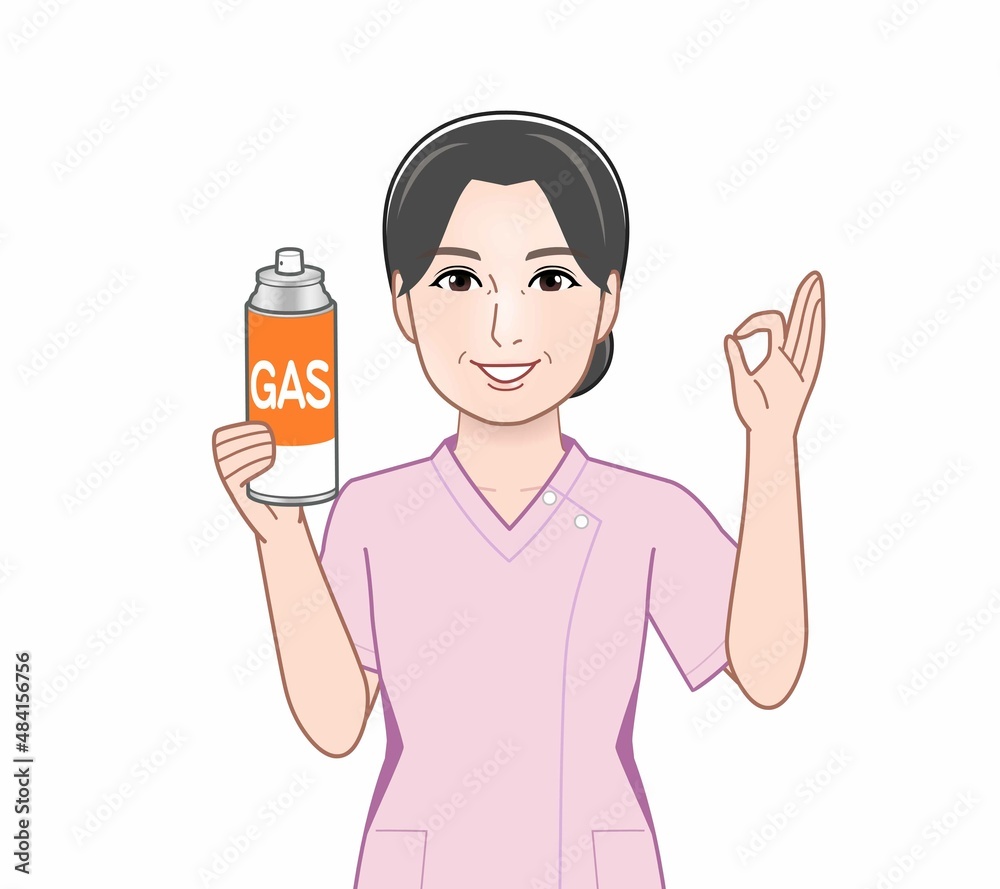 ガス缶を持ったおばさん ガス缶を持ったおばさん