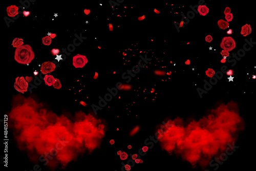 Fototapeta Naklejka Na Ścianę i Meble -  3d render illustration, Amazing picture of valentine hearts background