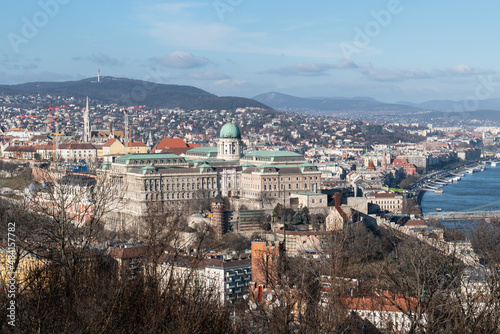 Cityscape of Budapest with Buda Castle in Hungary, historical heritage built in baroque architectural style © slobodan