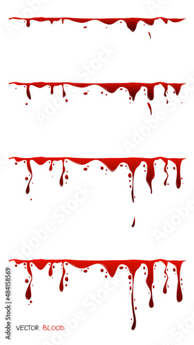 Blood. Streams of red liquid. Animation sprites. Animation for game. Vector
