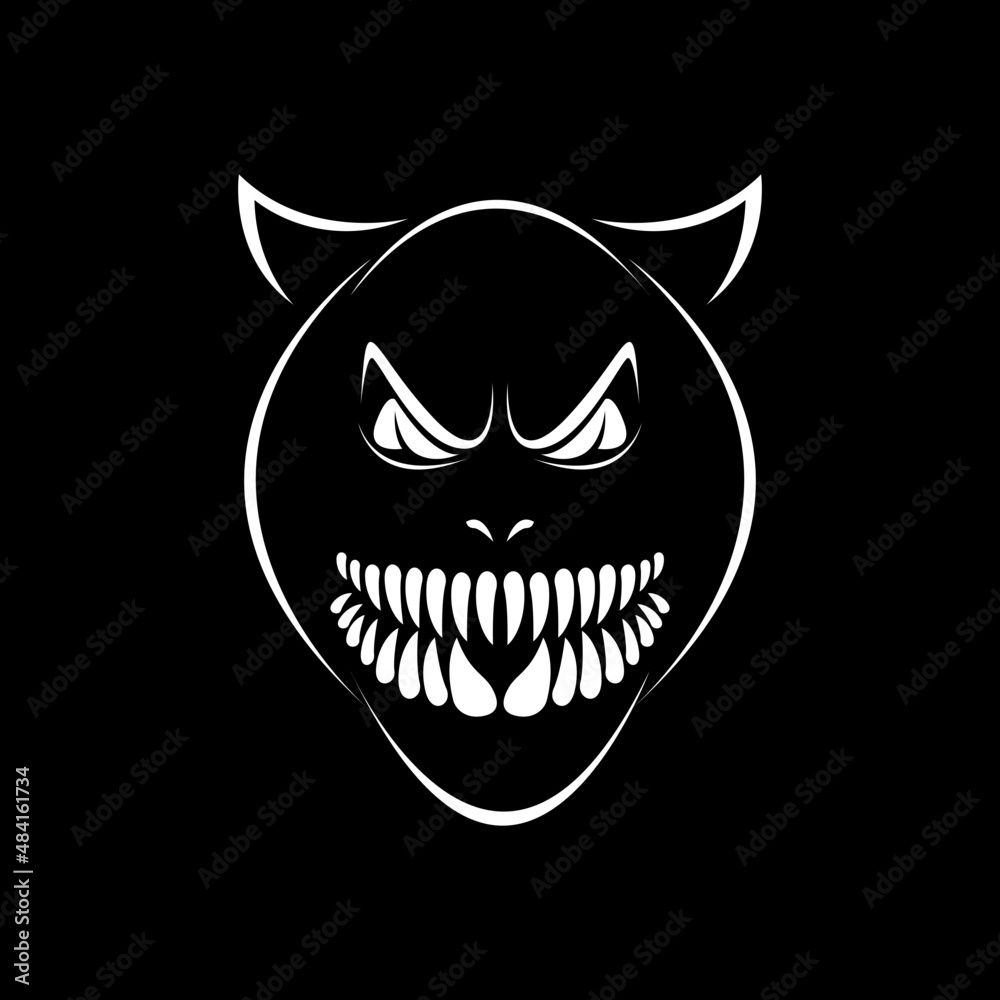 Stylized wild cat. Line drawing for tattoo. Panther. Halloween Stylized wild cat. Line drawing for tattoo. Panther. Halloween