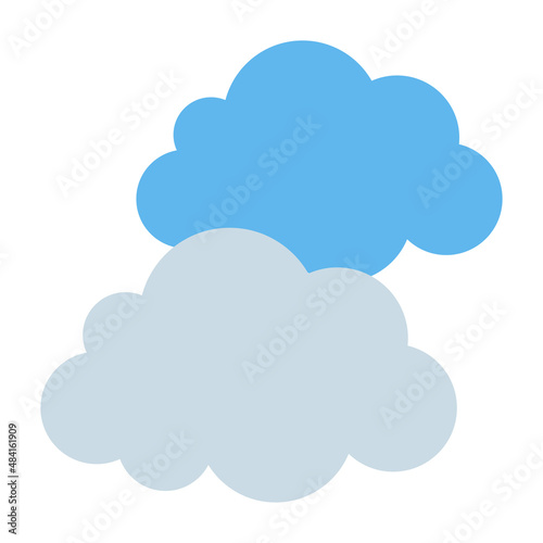 Flat color icon for cloudy.