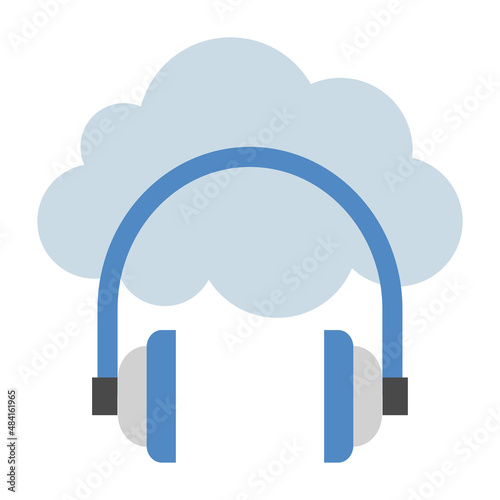 Flat color icon for cloud music.