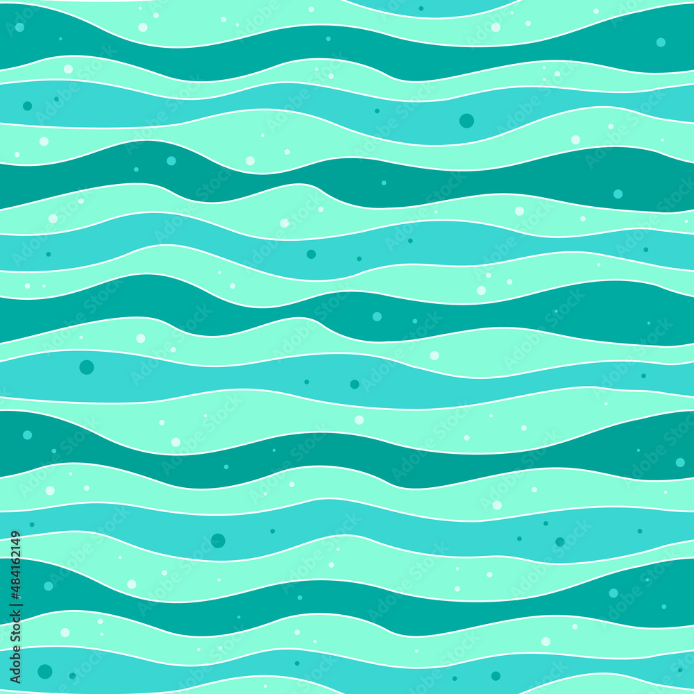 Fototapeta premium Water waves seamless pattern.