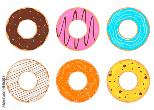 Set of glazed donuts