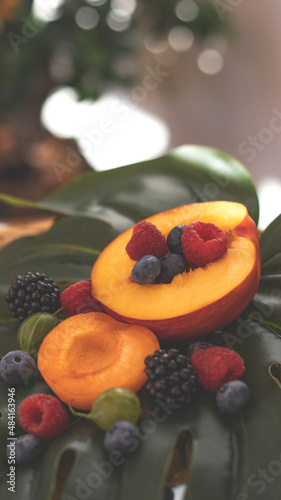 Summer fruity berry backgro...