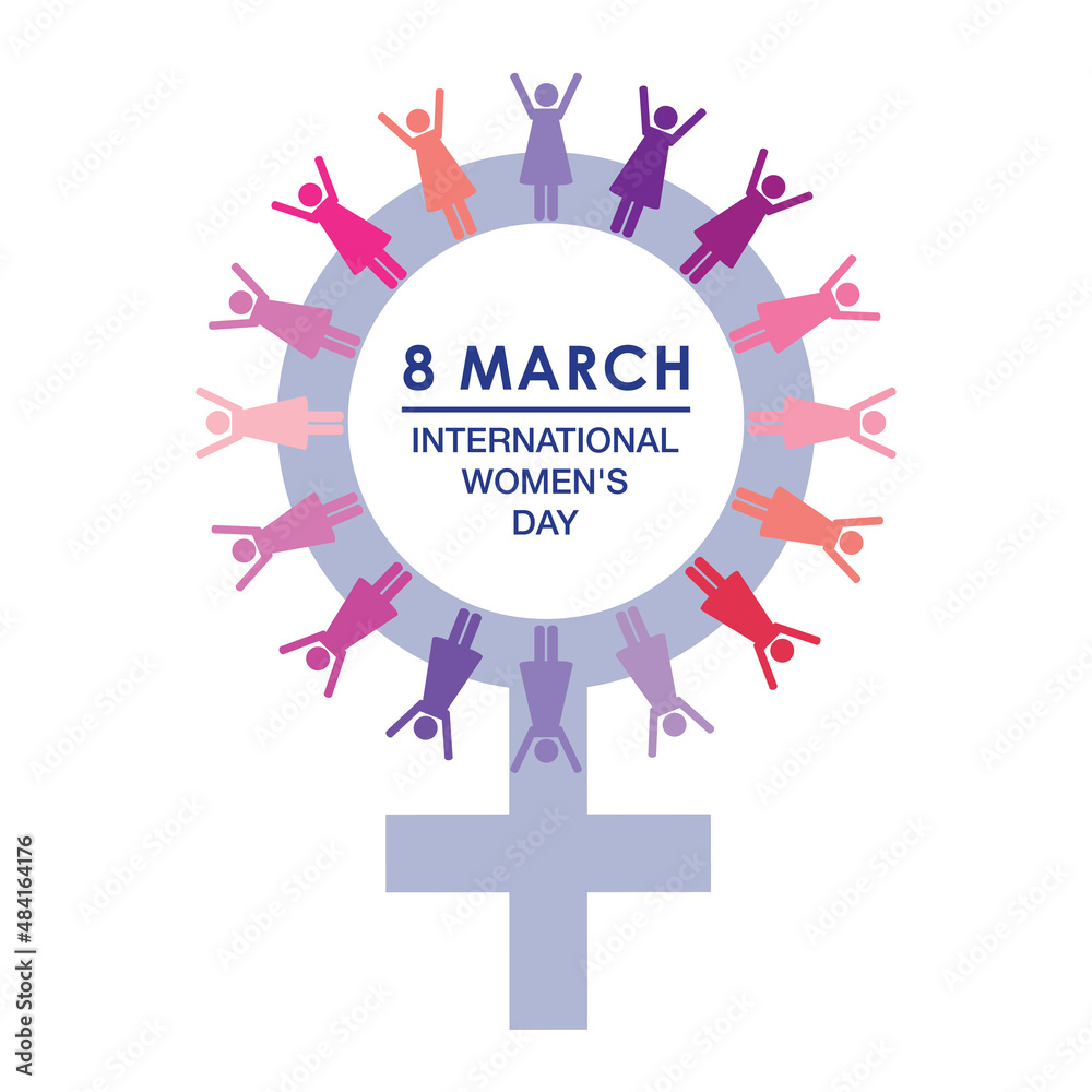 8th march international womans day symbol pictogram