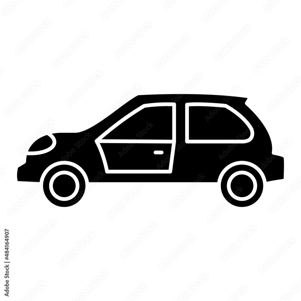 Coupe Car. Silhouette of simple vehicle. Line icon of automotive. Glyph