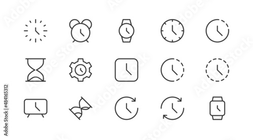 Simple line set of time  icons.