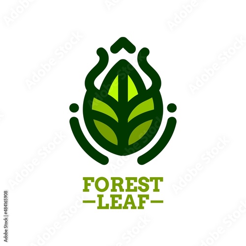 forest green leaf nature logo concept design illustration