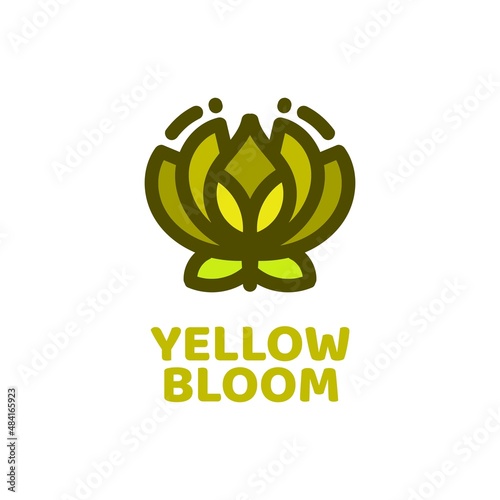 yellow bloom nature logo concept design illustration