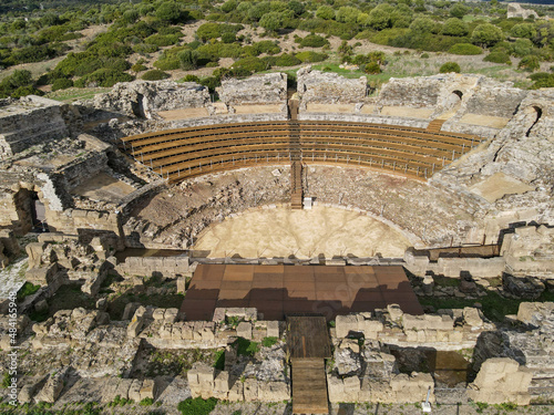 фотографія Drone view at roman theatre of Baelo Claudia at Bolonia in Spain