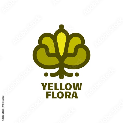 yellow flower nature logo concept design illustration