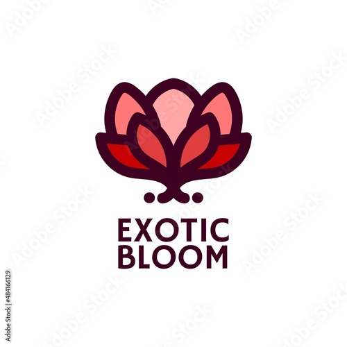 exotic bloom flower nature logo concept design illustration