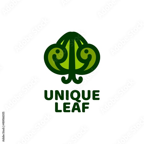unique leaf plant nature logo concept design illustration