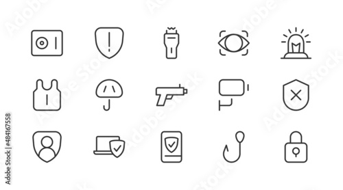 Simple line set of security  icons.