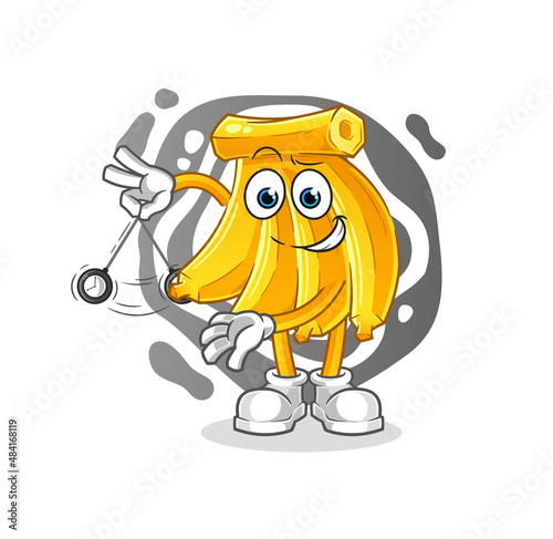 Banana hypnotizing cartoon. cartoon mascot vector