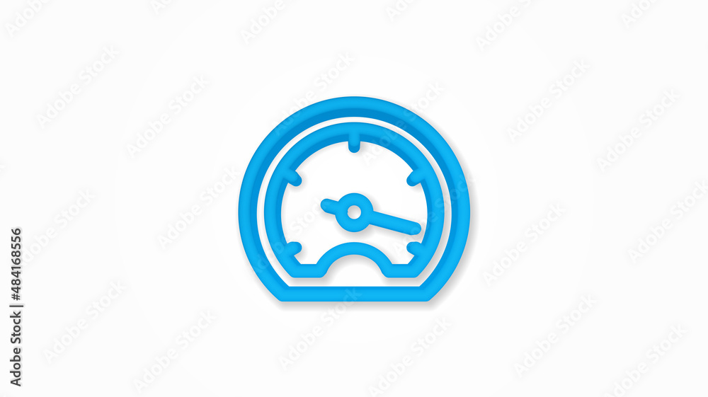 speedometer, dashboard 3d realistic line icon. Vector top view illustration. color pictogram isolated on white background speedometer, dashboard 3d realistic line icon. Vector top view illustration. color pictogram isolated on white background