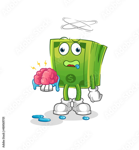 money no brain vector. cartoon character