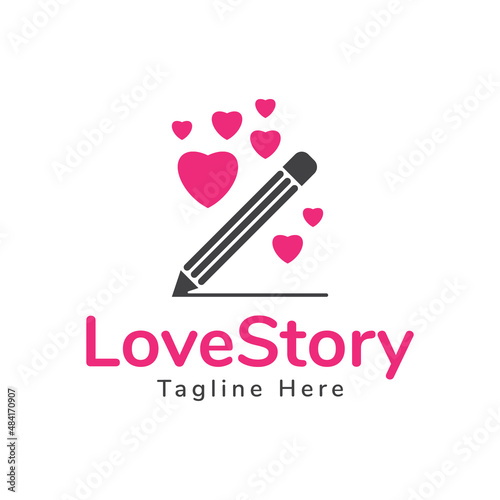 love story logo design. valentine logo concept.