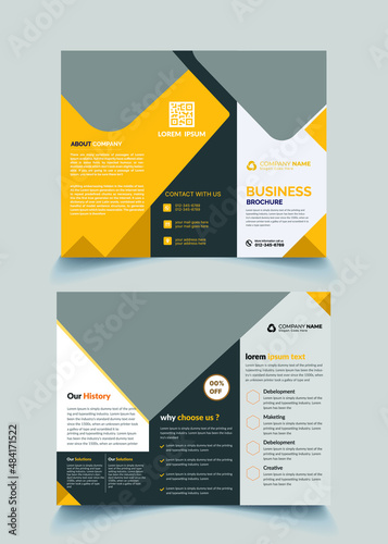 modern creative corporate tri fold brochure design template
