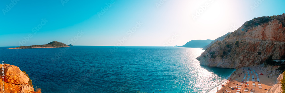 Naklejka premium Kaputas. Panoramic view of Kaputas Beach in Turkey
