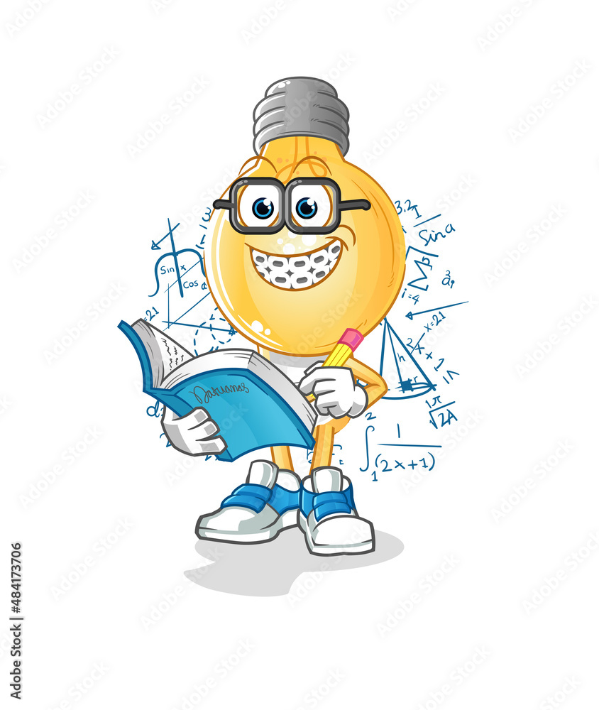 light bulb head cartoon geek. cartoon mascot vector