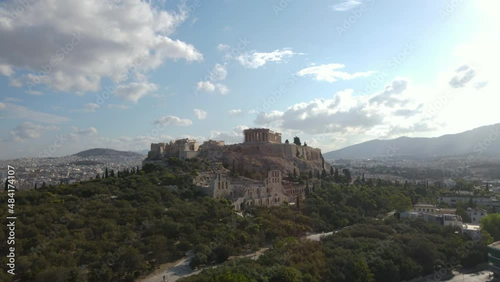 Aerial View, Acropolis of Athens Greece on Sunny Summer Morning, Drone Shot Aerial View, Acropolis of Athens Greece on Sunny Summer Morning, Drone Shot