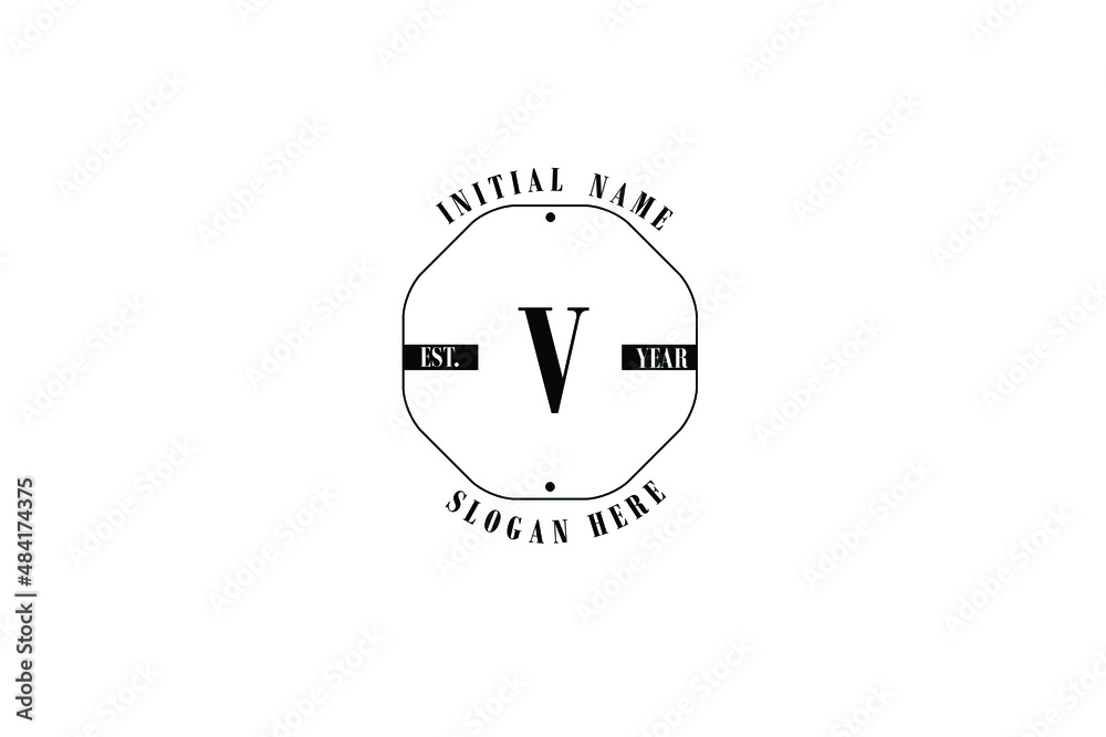 Stylish and Elegant luxurious logo of letter V with polygon for company name or initial name. Stylish and Elegant luxurious logo of letter V with polygon for company name or initial name.