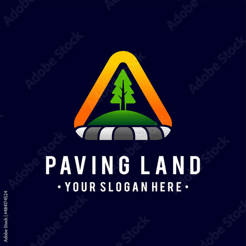 landscaping logo with triangle concept