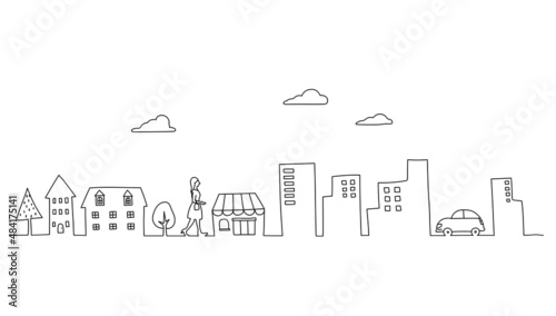 街並み風景　背景素材